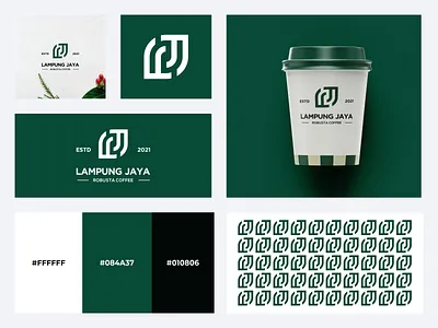 LAMPUNG JAYA ROBUSTA COFFEE LOGO brand brand guidelines brand identity branding coffee coffee logo color design illustration lj logo logo pattern pattern design prio hans typography vector
