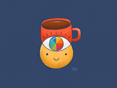 Third Eye Coffee boost caffeine coffee eye illustration rainbow smiley face