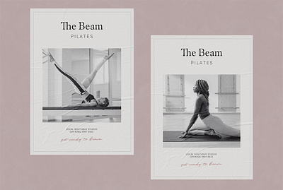 The Beam Pilates Posters brand design brand identity branding design graphic design logo poster print design typography