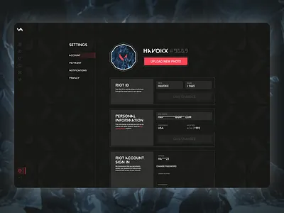 Daily UI #007 - Settings account settings agent dailyui design details minimal profile settings ui user settings valorant video games