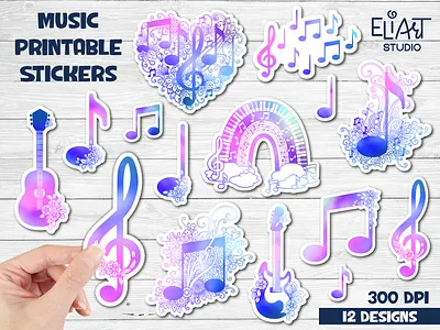 Music Stickers design graphic design illustration music stickers