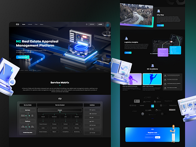 NC Real Estate Appraisal Management Platform 3d app black c4d design graphic design icon ui ux web website