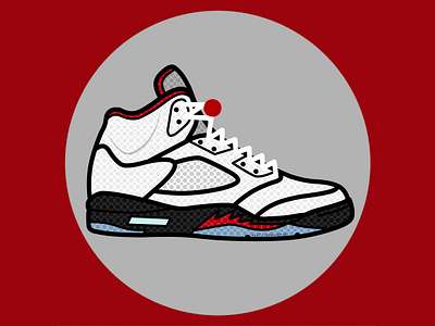 Jordan 5 Retro Fire Red Silver Tongue classicsneakers design fatlines graphic design illustration kicks sneakerart sneakerhead sneakers