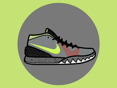 Nike Kyrie 1 The Dungeon Deep Pewter/Tumbled Grey-N. Silver-Volt classicsneakers design fatlines graphic design illustration kicks kyrie nike sneakerart sneakerhead sneakers