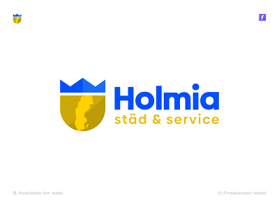 Holmia cleaning service Logo Design for Sweden client. best logo designer blue brand branding cleaning cleaning logo design freelancer iqbal holmia logo design icon logo logo design logo designer minimalist logo modern logo startup sweden sweden logo wash logo yellow