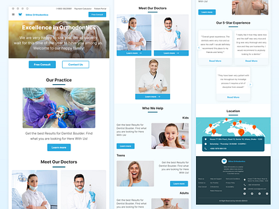 Orthodontist Patient Driven Website Design - Tablet View doctor homepage landing page medical medical website orthodontist tablet responsive ui uiux website
