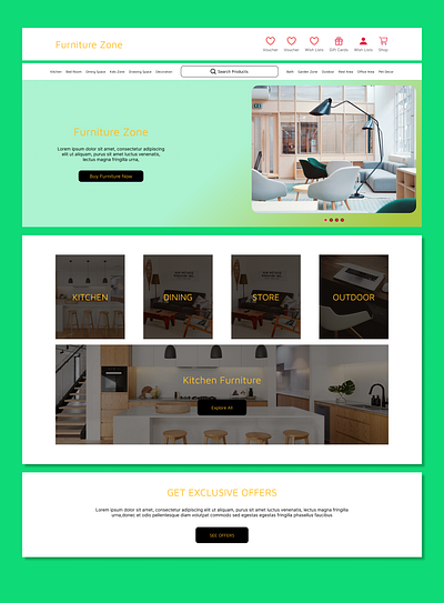 Hero section and menu bar graphic design logo ui