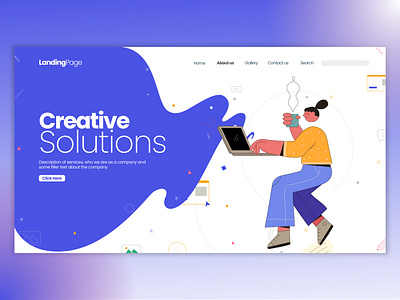 Creative Landing Page 3d app apps tamplate apps ui branding business ui design illustration logo single page ui website