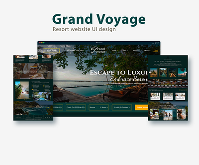 Resort Website UI Design app branding design landing page ui ux