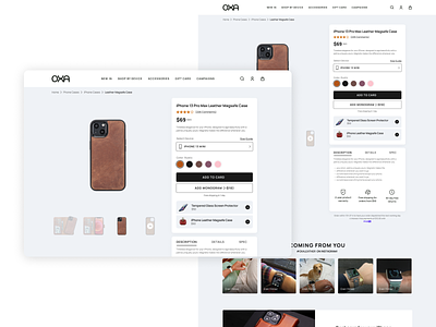 OXA Leather - Product Details Page for E-Commerce e commerce ecommerce phone case product product page ui ux