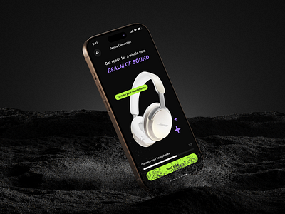 Headphones app - Minimalism style app brutalism connect connection dark darkmode design flat graphic design headphones illustration minimalism neo store ui vector