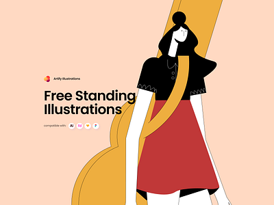Free Standing Illustrations characters colorful figma free freebie illustration illustrations svg vector