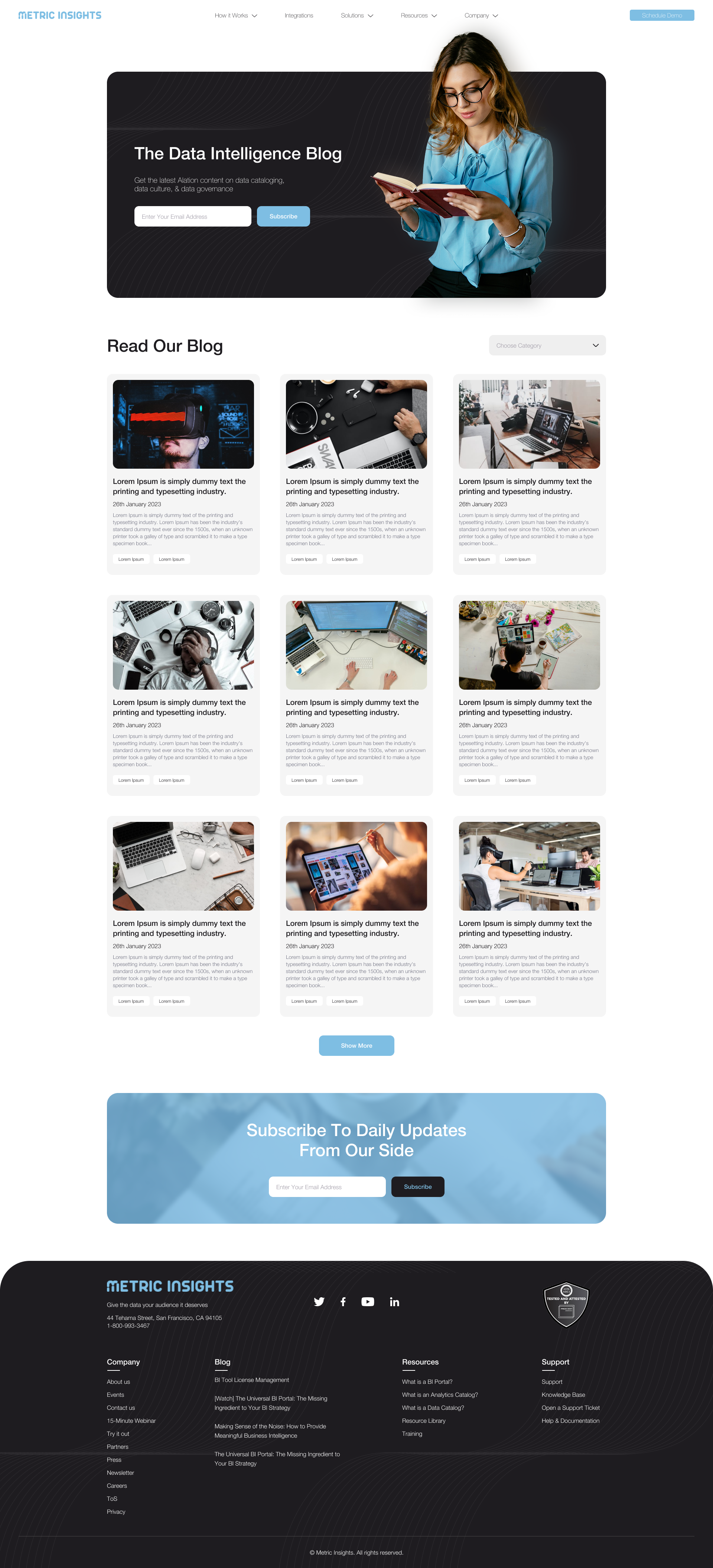 Blog Landing Page Design figma ui ui ux design user interface web design website