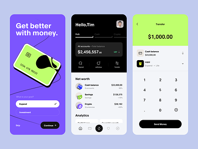 Finance mobile app bank banking banking app blockchain card color credit card crypto finance financial fintech fintech app flutter mobile mobile banking money online wallet payment transactions ui