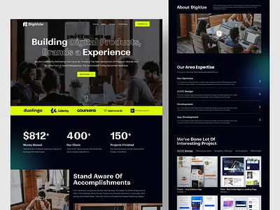 Digitizie - Digital Agency Landing Page agency clean design digital agency illustration landing page marketing ui ui design web web design website