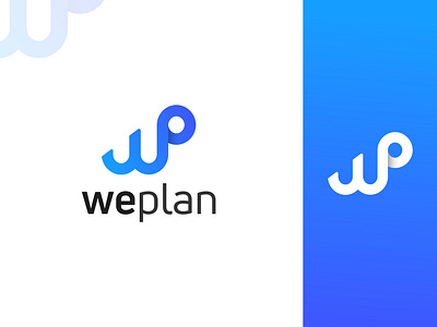 weplan - wp logo abstract brand identity business logo design gradient growth lettering logo branding logo mark logos mark modern letter logo symbol technology w logo wp logo wp word logo