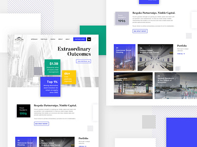 Alternate Landing Page Design blue clean clean design colorful gallery geometric landingpage minimalist modern ui web yellow