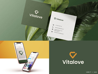 Vitalove logo branding custom logo design huart icon identity logo logo mark logodesign love minimal modern logo v logo