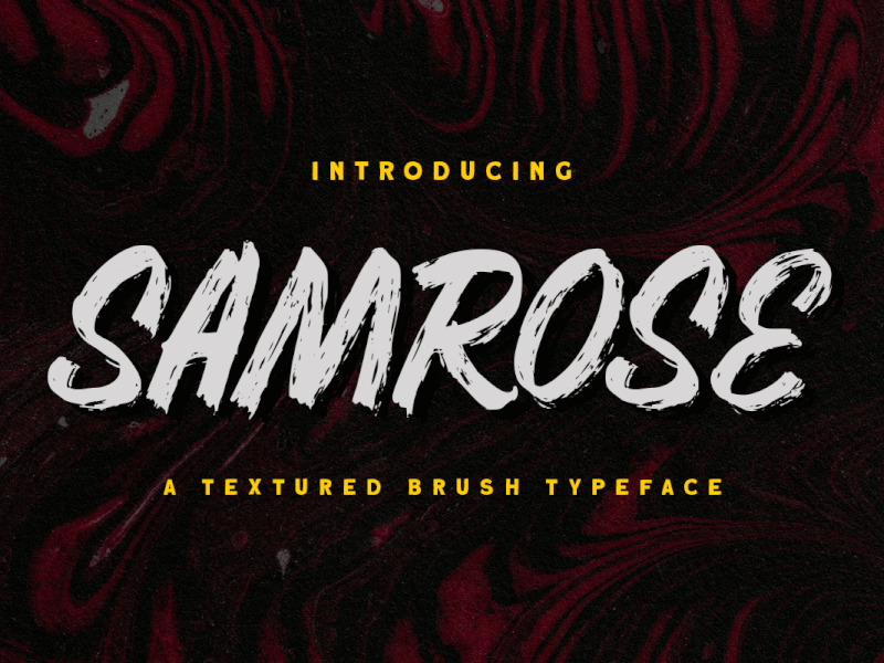Samrose - Textured Brush Typeface bold font freebies