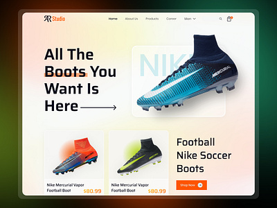 Shoe Website Design UI 3d animation clean design header homepage landingpage nike shoes responsive shoes trendy design ui ui ux website