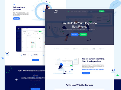 Social Booster Landing Page calender clean colorful illustration landingpage minimal schedule social sharing web website