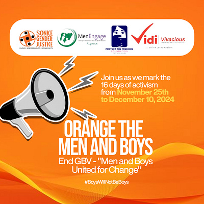 Orange the Men and Boys graphic design