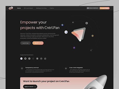 Cntrl.Pan - NFT Marketplace Concept blockchain btc collaboration cross chain crypto currency crypto projects dark themed defi fintech innovative design investment landing page launchpad nft marketplace staking trading platform ui uiux design user friendly interface web3