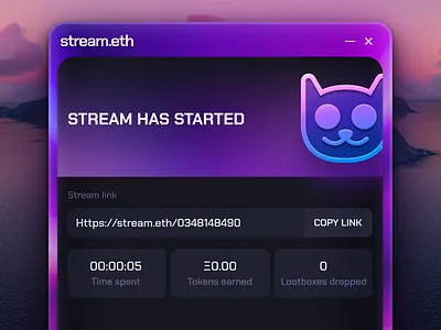 Stream.eth - Concept of widget 3d animation branding crypto design eth fintech freelance graphic design illustration ios iot logo mobile motion graphics ui
