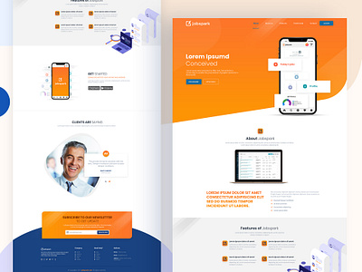 Mobile App Landing Page Design agency app app design app landing page app landing template app ui application landing page landing page ui minimal mobile app product landing page typogaphy ui ux webdesign website