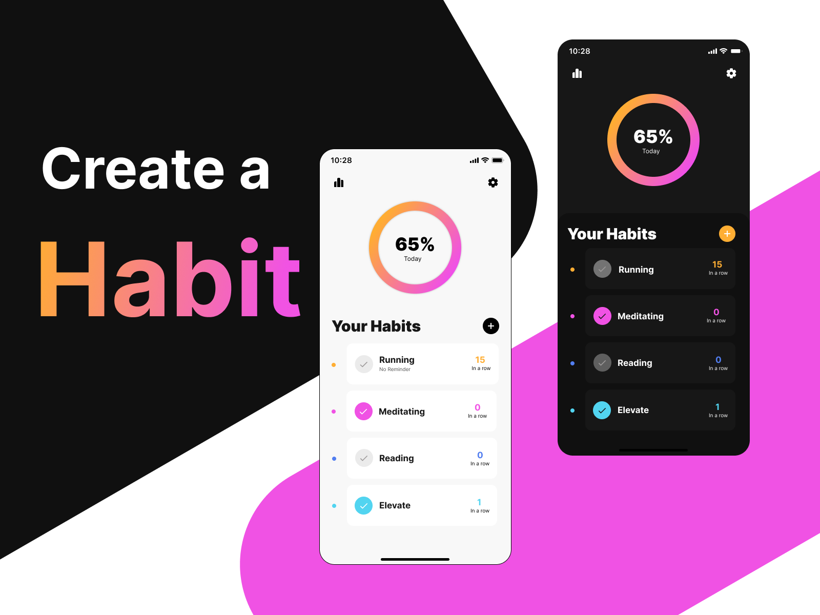 Habits Create App Design app design application design mobile app design ui uiux design user interface