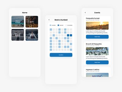 Event App 3d app book booking calendar clean event gradient ios mobile music podcast sunbed ticket trend 2022 trendy design typography uidesign uiuxdesign uxdesign