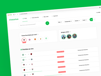 Sport Platform clean platform soccer sport stream ui ux web