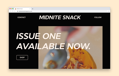 Midnite Snack Homepage design desktop ui