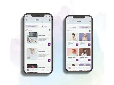 Explore Home Screen app cards design explore projects filter freelace job offers mobile app portfolio product design profile projects ui uiux ux