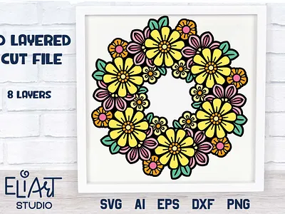 Floral Mandala cut file floral mandala flowers svg graphic design layered svg svg