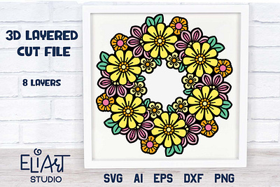 Floral Mandala cut file floral mandala flowers svg graphic design layered svg svg