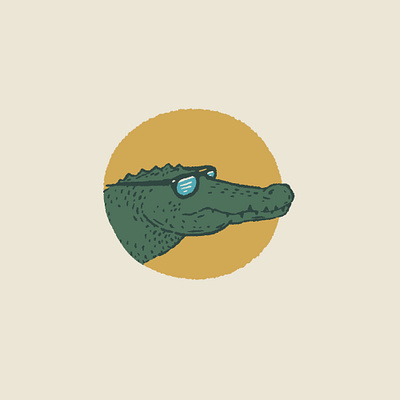 Party Gator alligator design drawing florida gator hand drawn illustration joe horacek sun sunglasses swamp