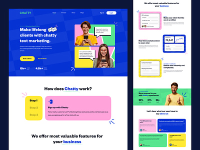 Chatty - Marketing Website design analytic chat header landing page marketing popular saas saas landing page ui ui ux ui design ux uxdesign visual design web design web header web ui website website ui