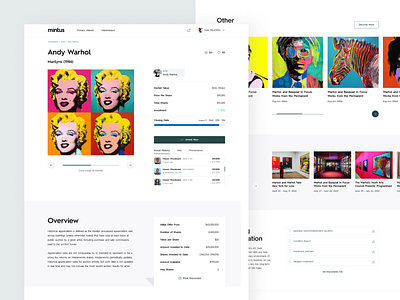 Mintus - Art Investment art art investment bitcoin crypto cryptocurrency digitalart interface design investment nft page nftcollector nftcommunity nfts startup trading ui user interface web webdesign