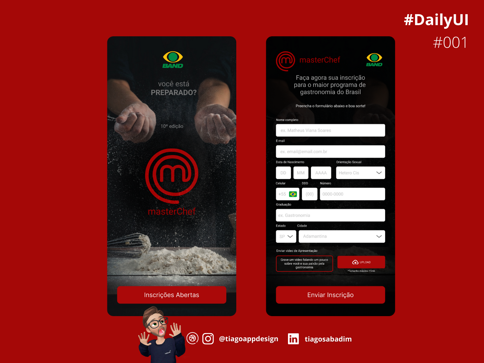 Example of Desafio DailyUI #001 - masterChef