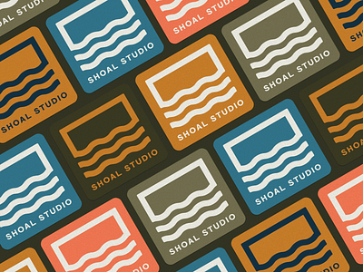 Shoal Studio Colors badge brand branding color scheme film graphic design grid line art logo minimal nashville shoal sticker vintage water