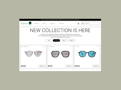 Opticio E-Commerce Website app branding design graphic design illustration logo typography ui ux vector