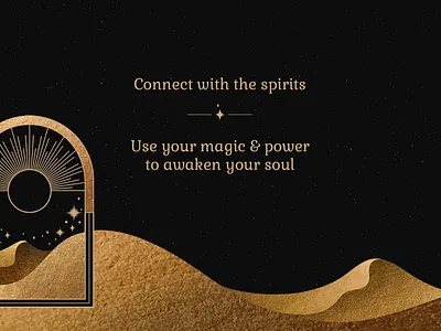 Awaken Your Soul | Spiritual & Mystical Golden Desert aesthetic background banner template black and gold black background blog banner celestial customizable design digital art free gold graphic design horoscope illustration presentation template psd template vector web banner template