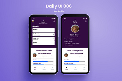 Daily UI 006 daily ui daily ui 006 design fintech personal finance ui ui designer uidesign user profile