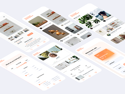 Small Business Ecommerce App UI app card organization design ui