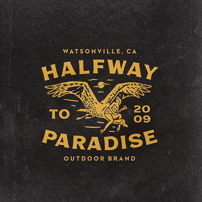 Halfway to Paradise angonmangsa art badge badges band branding design forest graphic design graphicdesign hand drawn handrawing illustration logo merchandise outdoor outdoortheme tshirt vector vintage