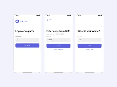 Login or register app design icon ui ux