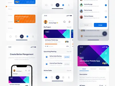 Nask - Project Management Mobile App app branding client component design logo minimalist mobileapp project task management to do ui uikit ux