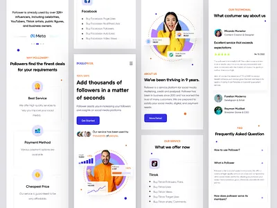 Pollower - Responsive Design apps follower landing page marketing platform mobile platform responsive smm social media marketing ui uiux ux website