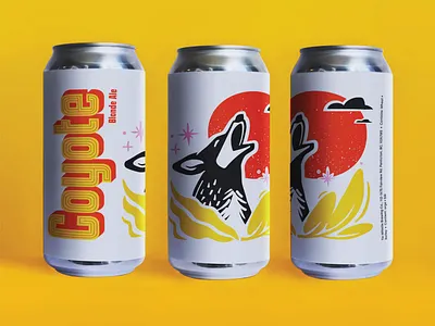Tin Whistle Brewing Co Coyote Blonde Ale Can beer branding can colorful coyote flat illustration label design package package design vector